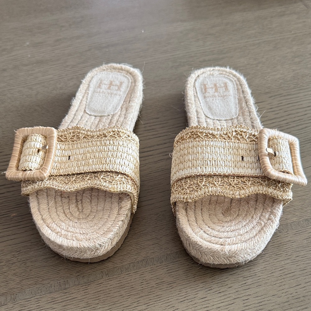 Haute Hippie Nysaa Raffia Cream Woven Espadrilles Sandal Resortwear Vacation 9
